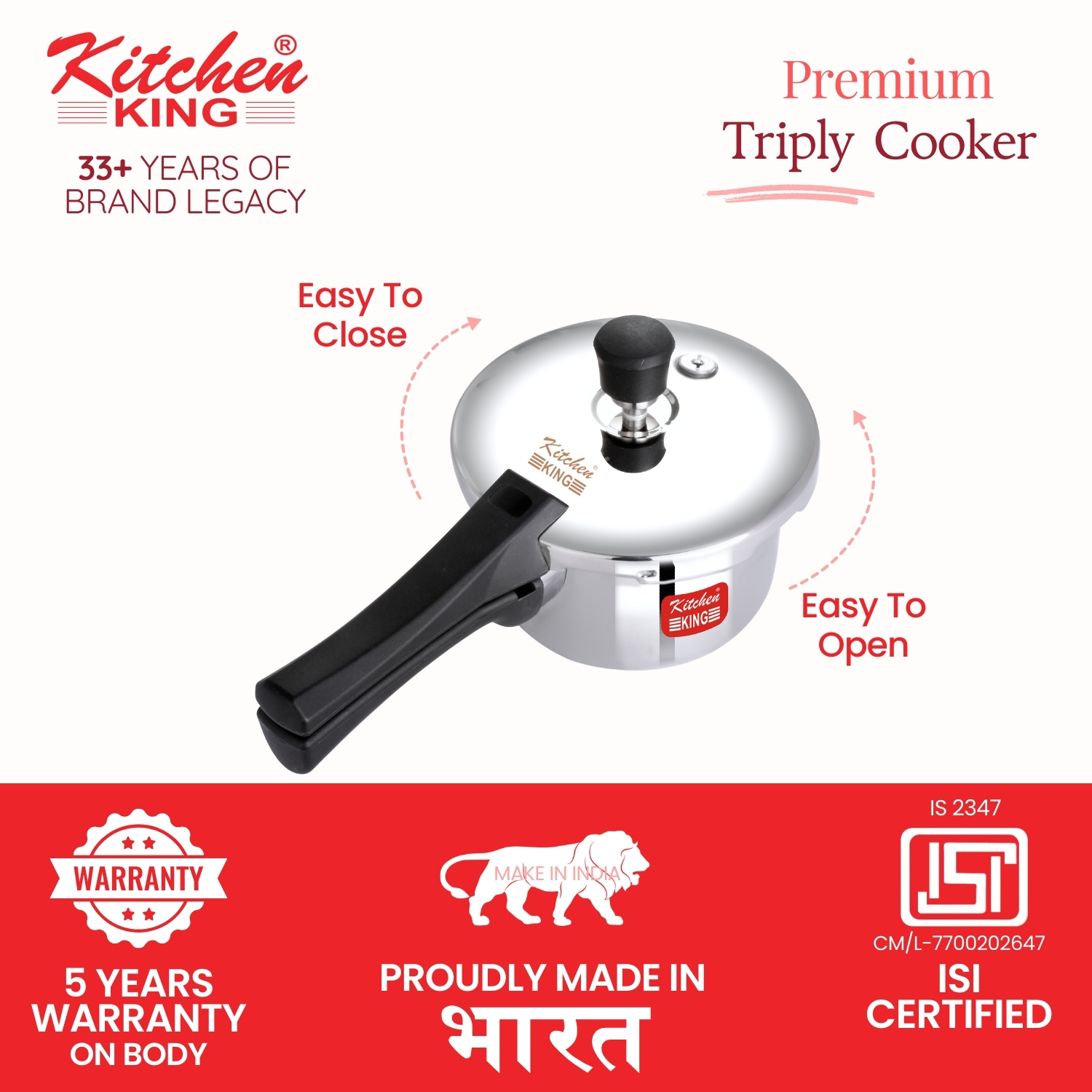 kitchen king Triply Cooker 1.5 Litres5