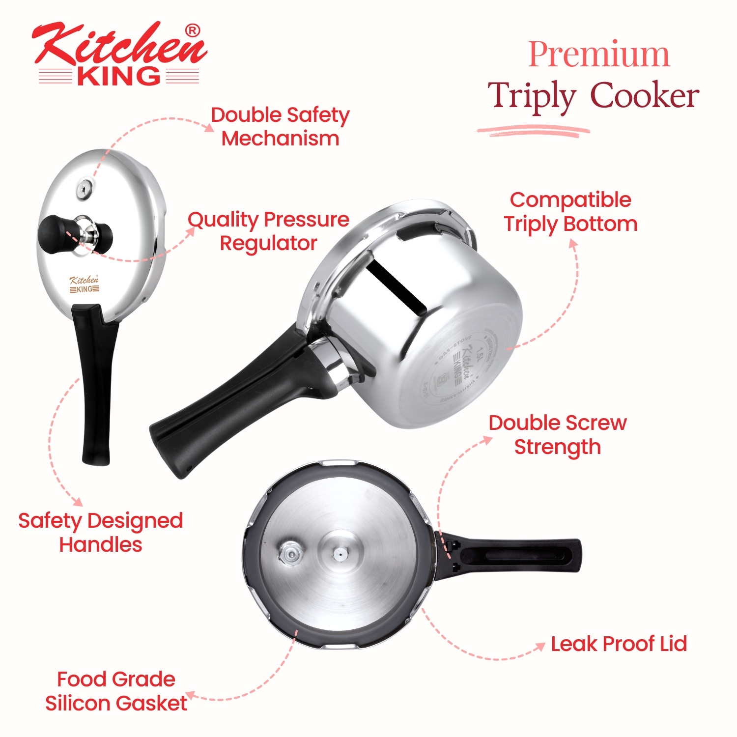 kitchen king Triply Cooker 1.5 Litres2