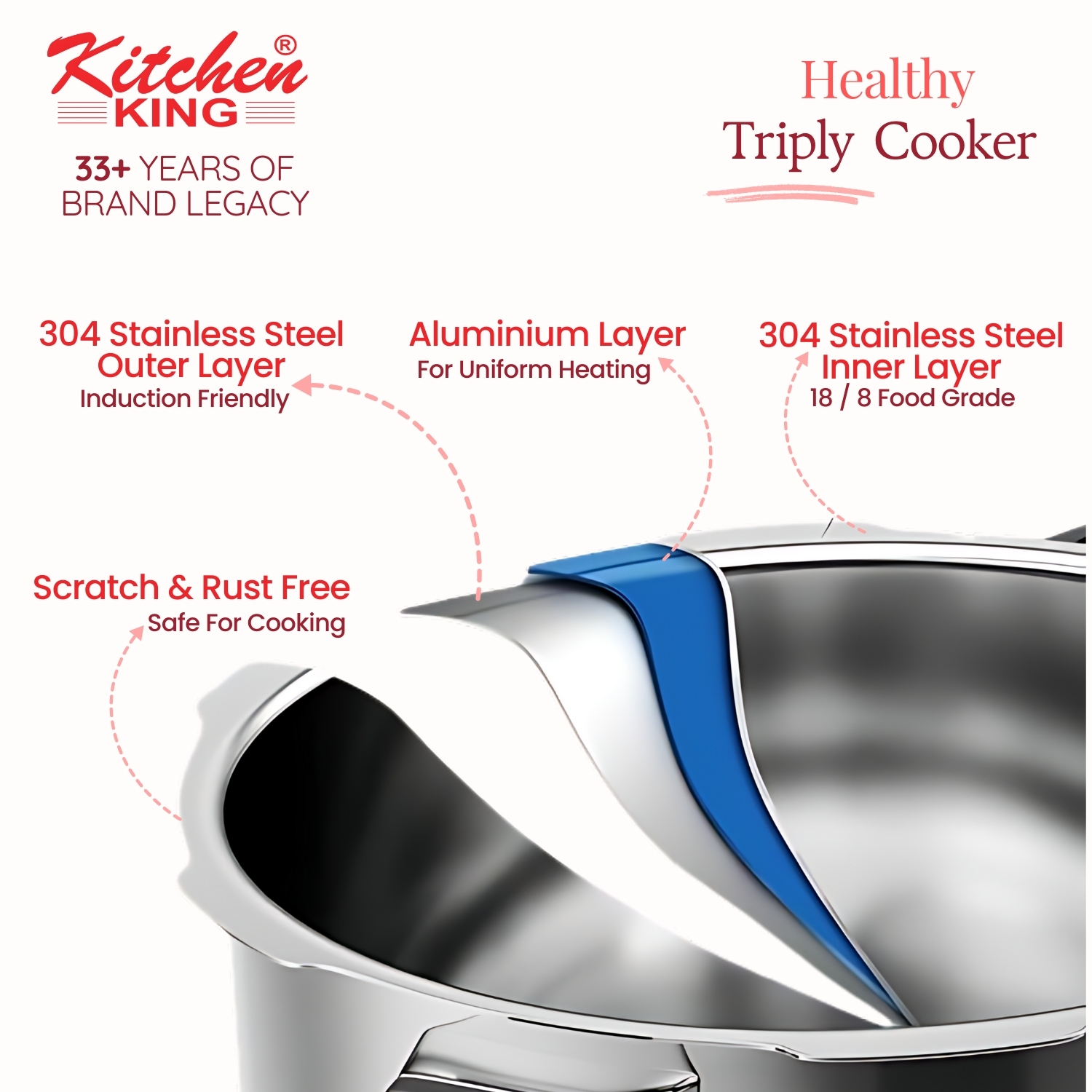 kitchen king Triply Cooker 1.5 Litres1