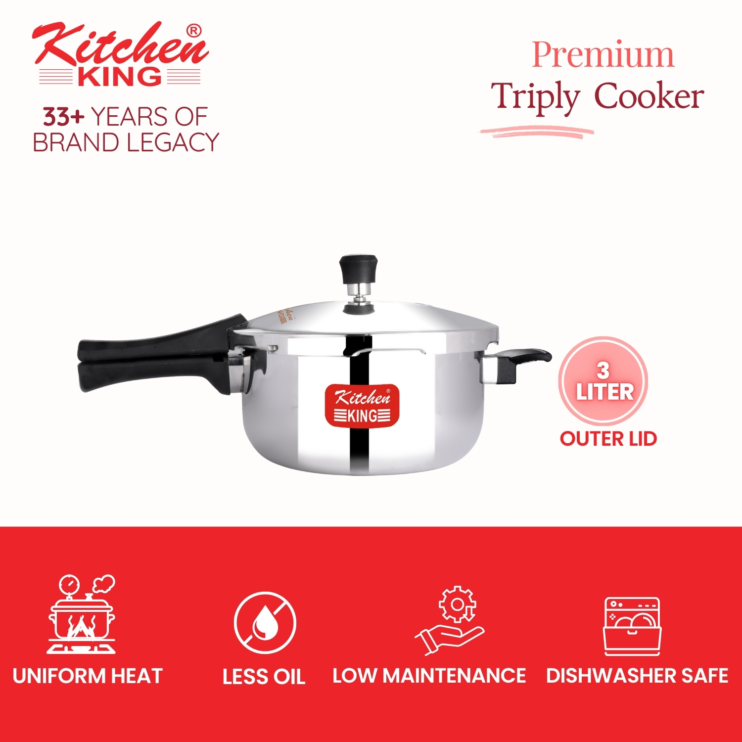 kitchen king Triply Cooker 1.5 Litres6